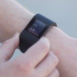 Fitbit Surge on wrist hike screen