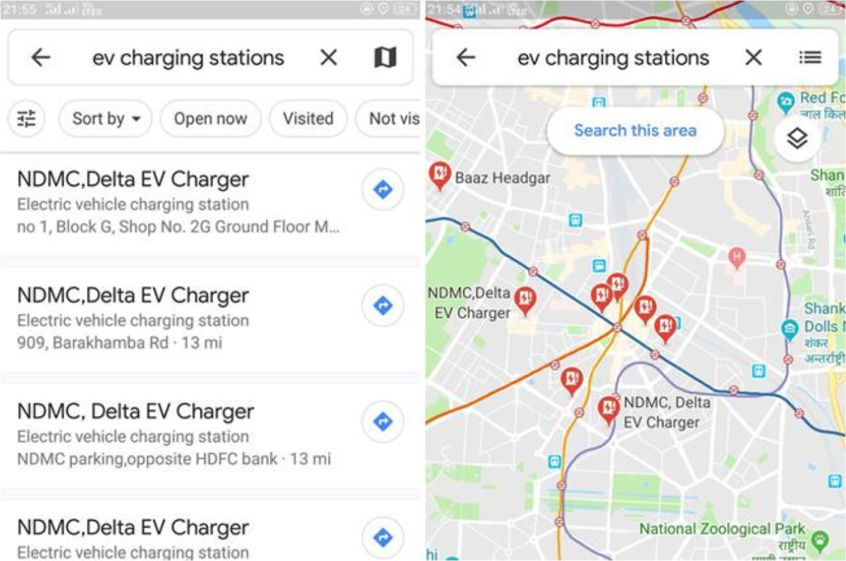 Google Maps Improved Charging Stations Search Options for Electric Cars