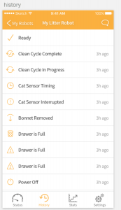 Litter-Robot Connect App - History