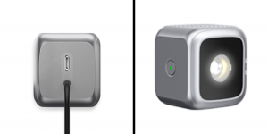 Apple Light Charging Port (left) / built-in Power Status LED Indicator (right)