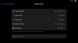 iPadOS Hardware Key Remapping