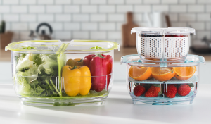 LUXEAR Fresh Produce Storage Containers 3-Piece Set