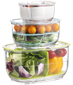 LUXEAR Fresh Produce Storage Containers 3-Piece Set