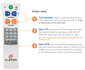 Flipper Big Button Universal TV Remote Control