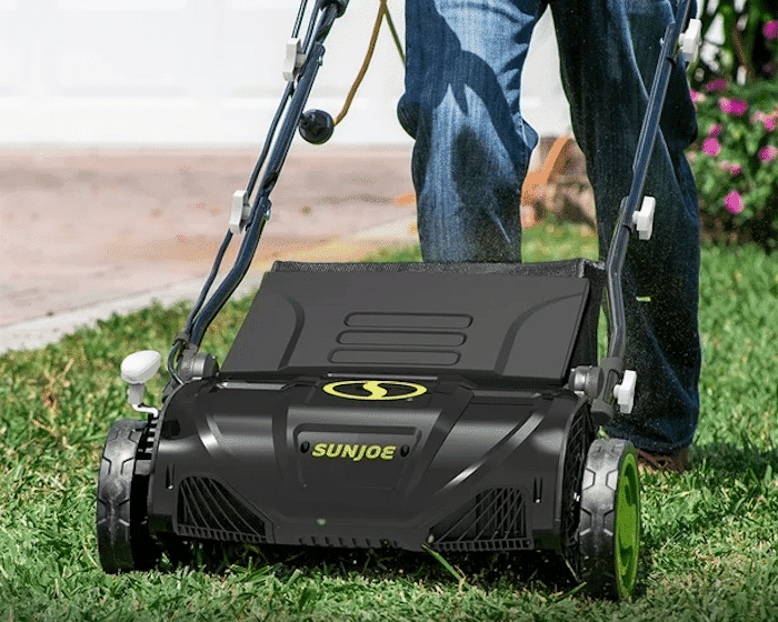 Sun Joe AJ801E – 12.6″ Electric Lawn Dethatcher & Scarifier w/ Collection Bag