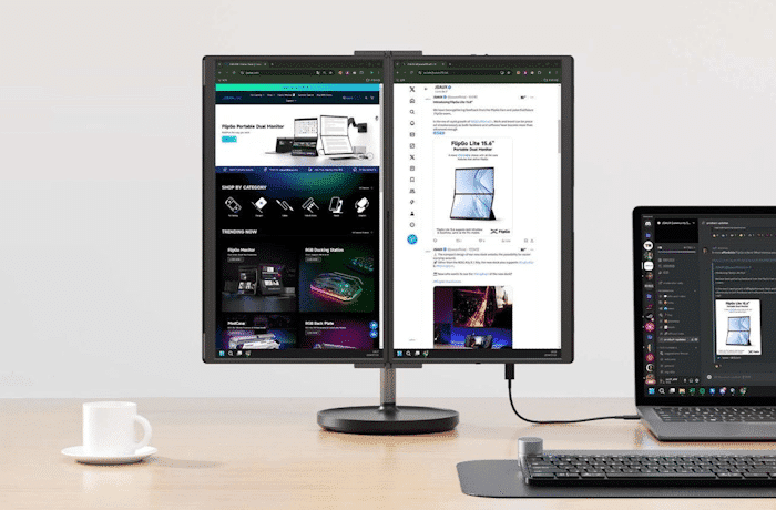 JSAUX FlipGo Pro 16″ – Portable Folding Dual-Screen Display