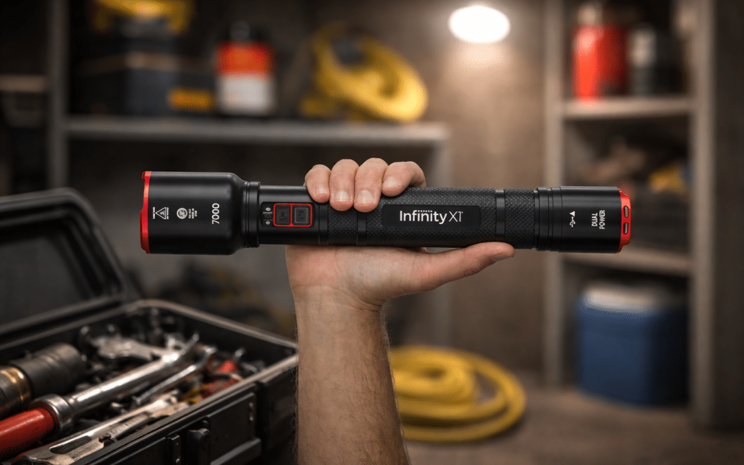 Infinity X1 7000L Flashlight: Dual Power Done Right
