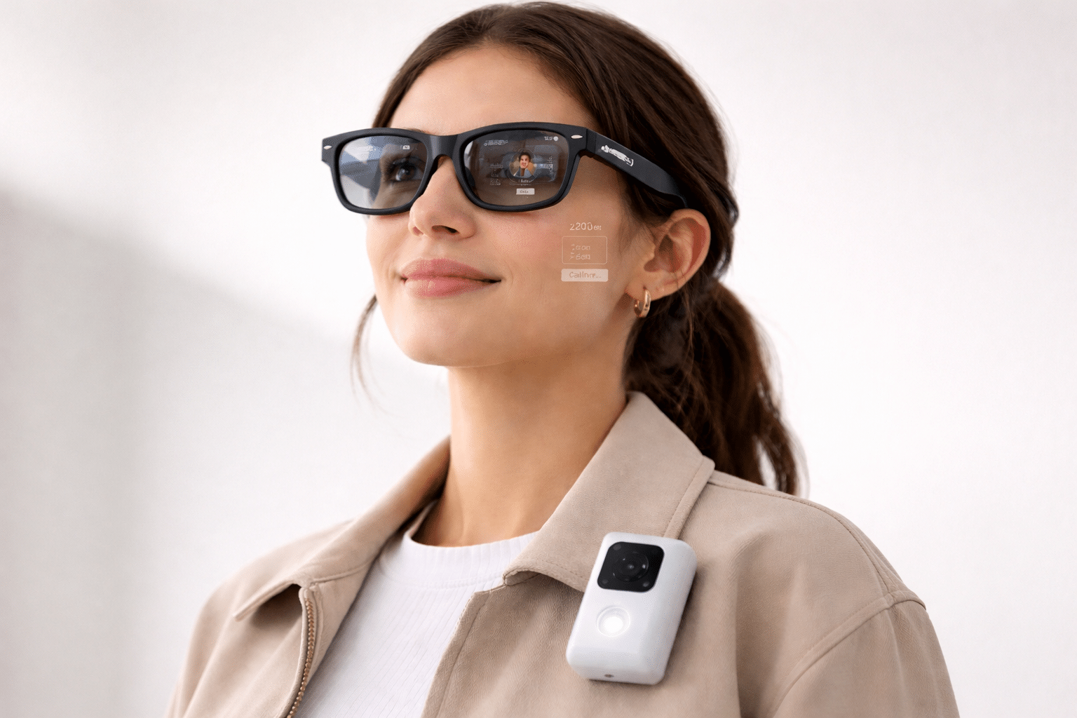Tech-savvy woman with smart devices