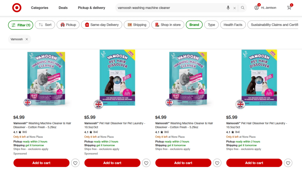 VAMOOSH IS AVAILABLE AT TARGET